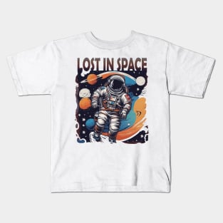 lost in space (flying astronaut) Kids T-Shirt